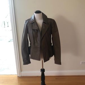Burberry brown leather jacket